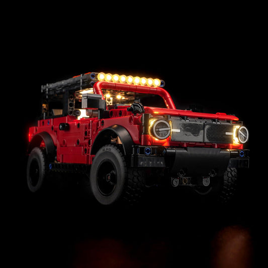 Brickshining LED underbody lighting highlights chassis lines for a dramatic night-time display.