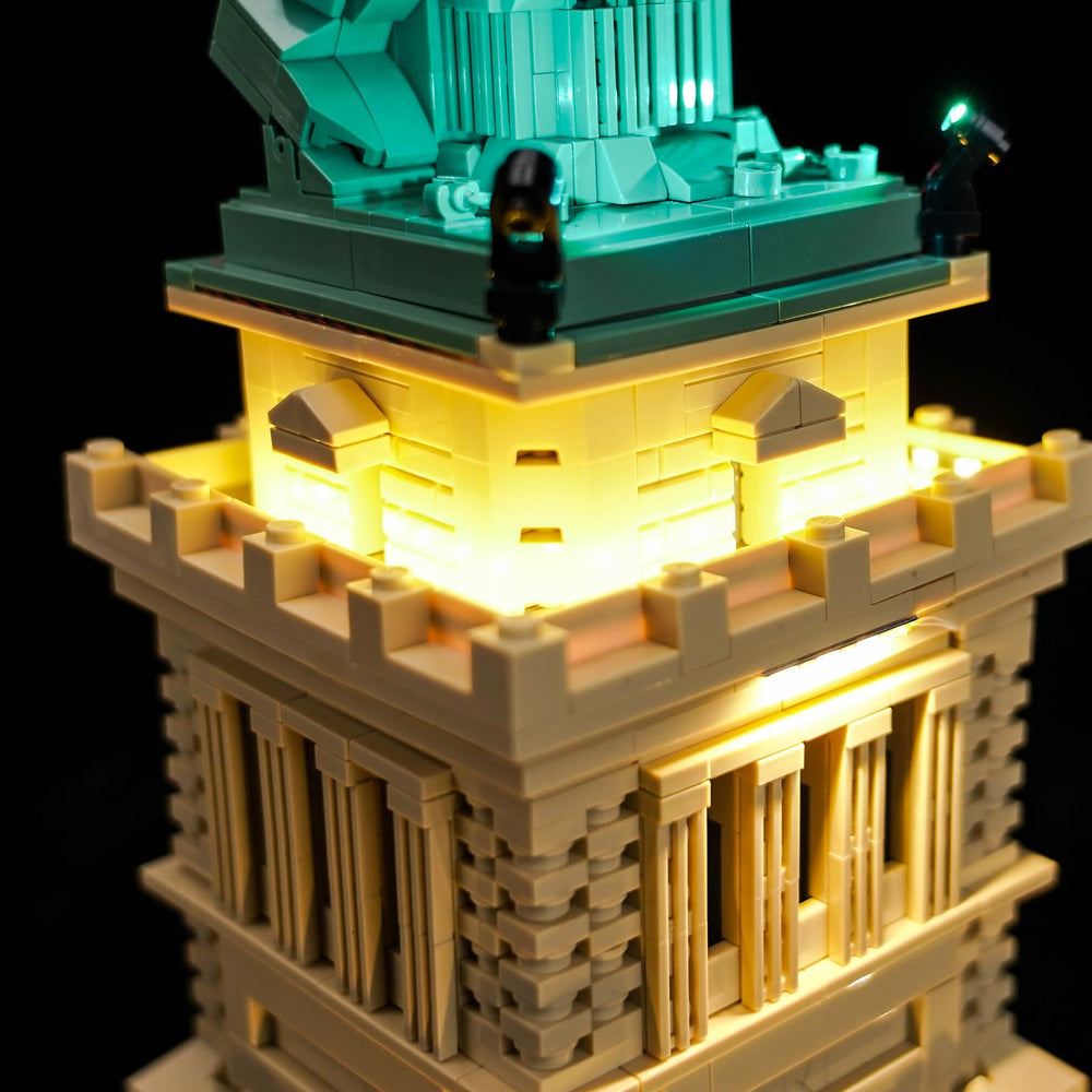 Installed on the 21042 model, the kit adds lifelike illumination.