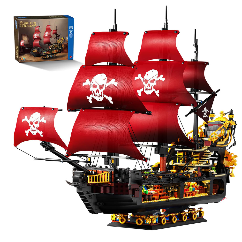 BrickTribe Queen Anne's Revenge front view ideal for shelf display