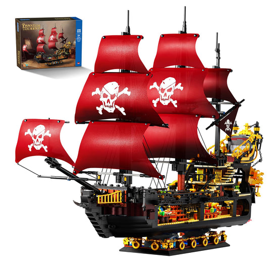 BrickTribe Queen Anne's Revenge front view ideal for shelf display