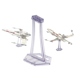 BrickVisions display stand made of transparent plastic for clear model visibility.