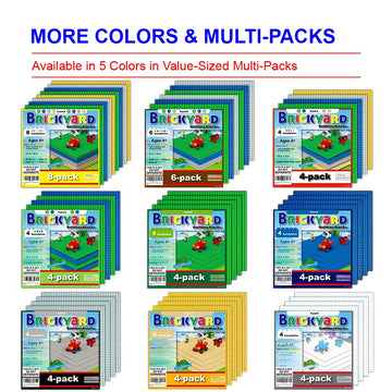 Brickyard baseplates colorful multipack for color-coordinated builds