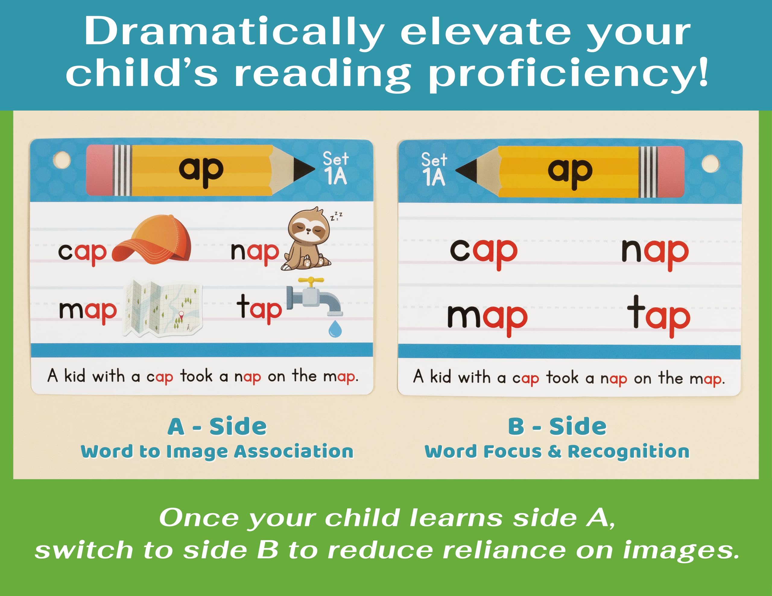 Bright Seed Phonics Flash Cards rings set for organized, progressive sorting practice.