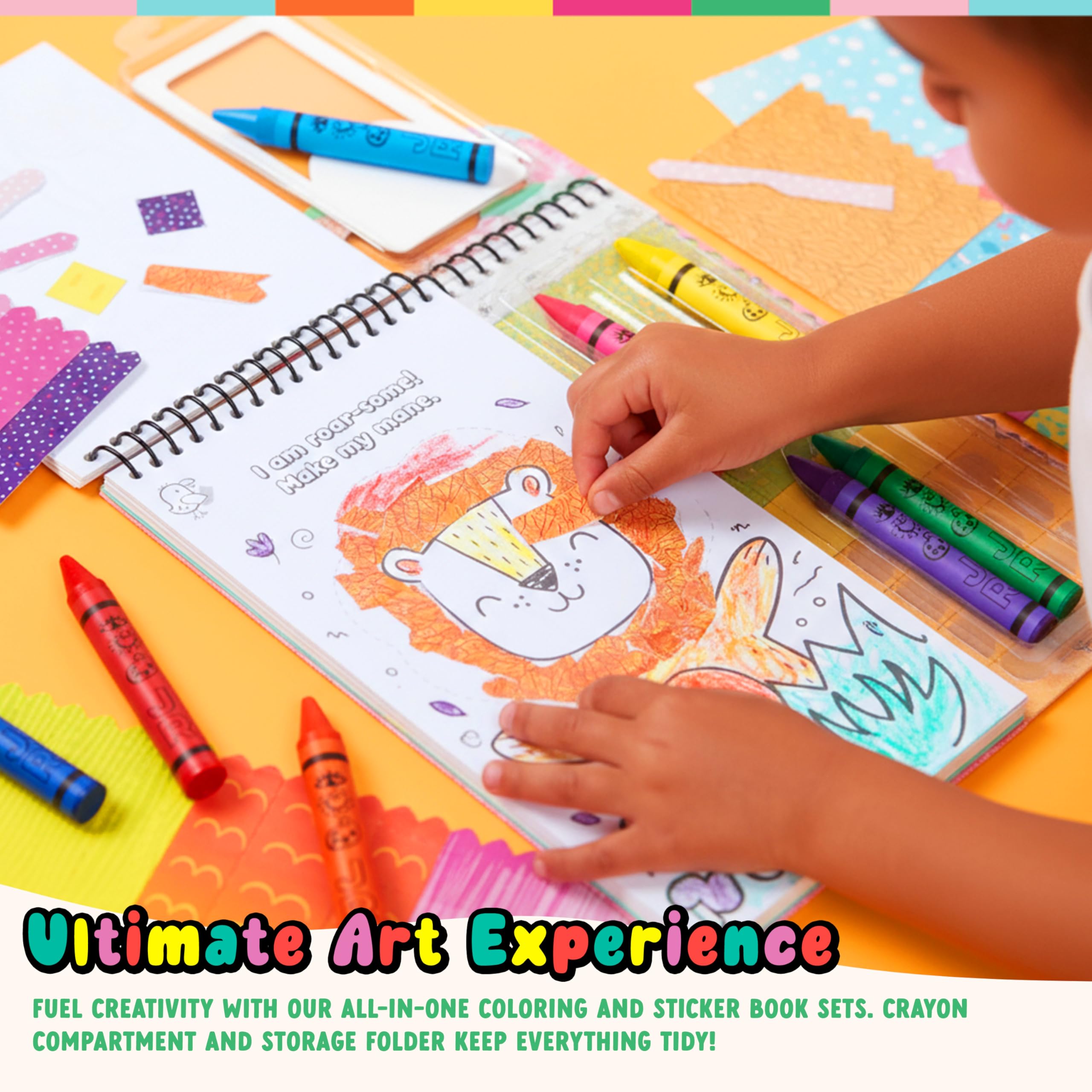 Bright Stripes mess-free travel kit keeps crayons organized