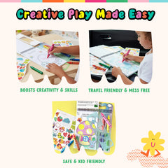 Bright Stripes Nature Theme Travel Kit activity pages with woodland scenes inspire creativity