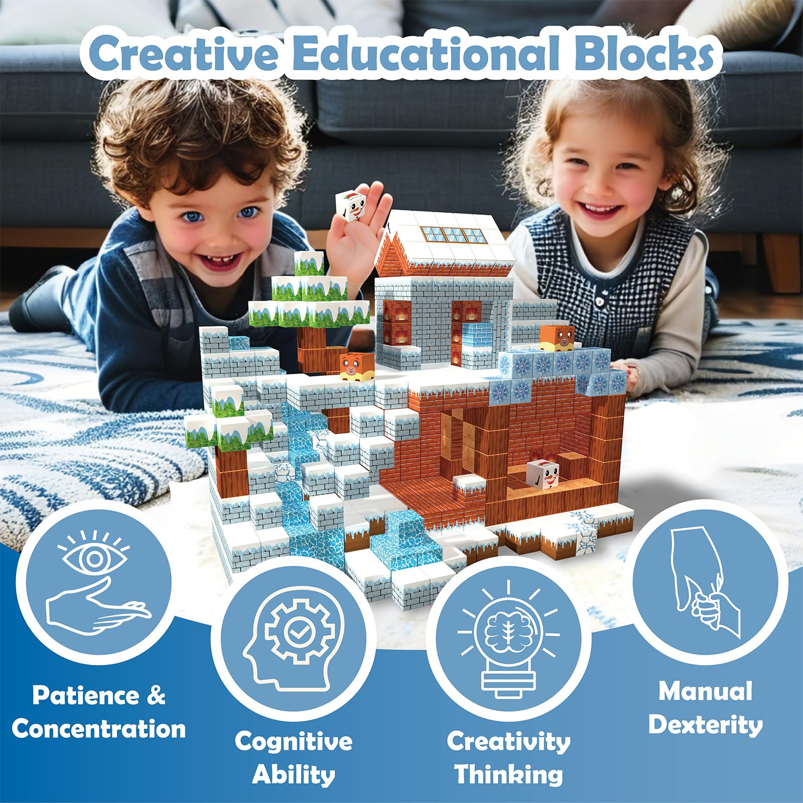BrightBlox expandable set supports larger builds with extra pieces.