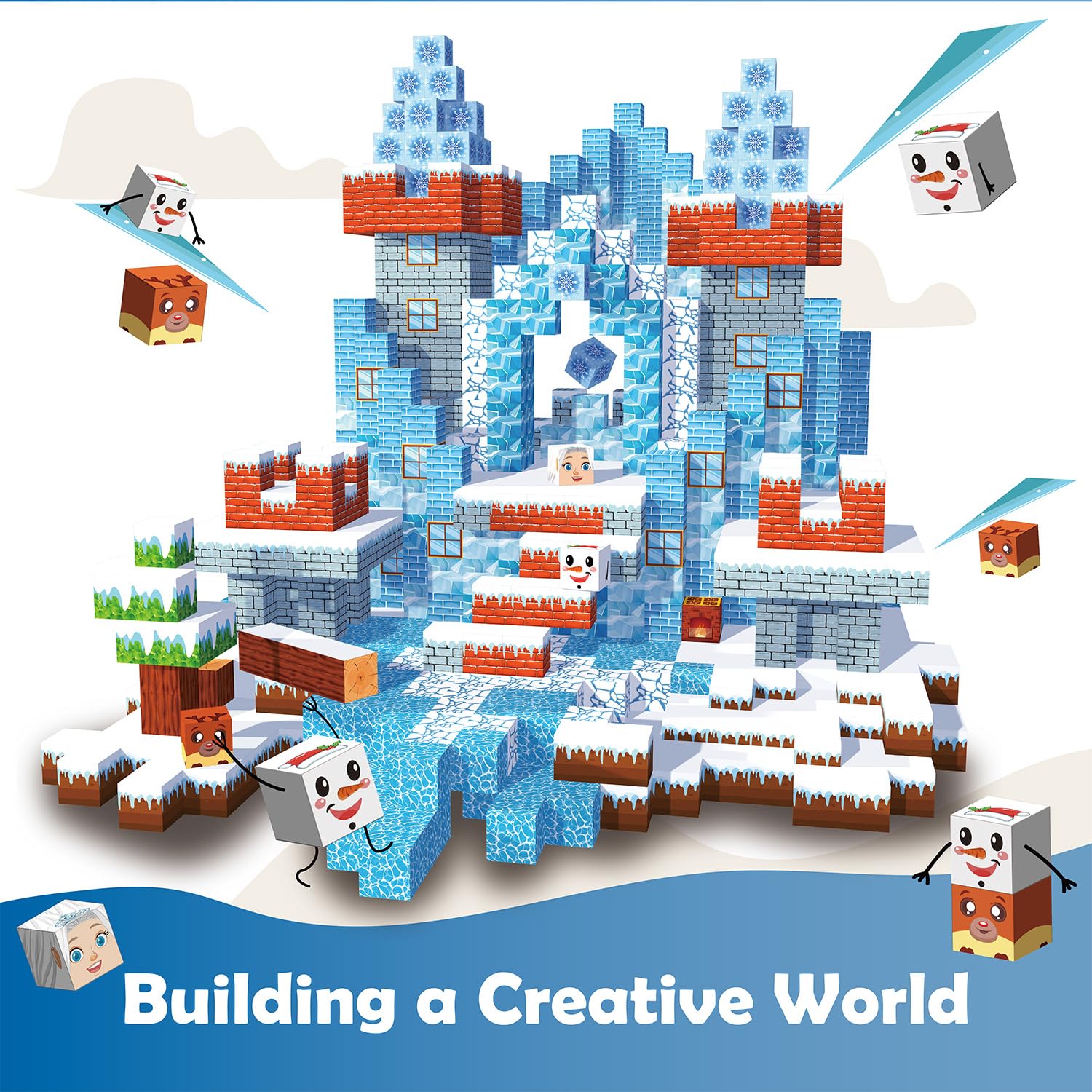 BrightBlox includes trees and water elements for varied scenes.