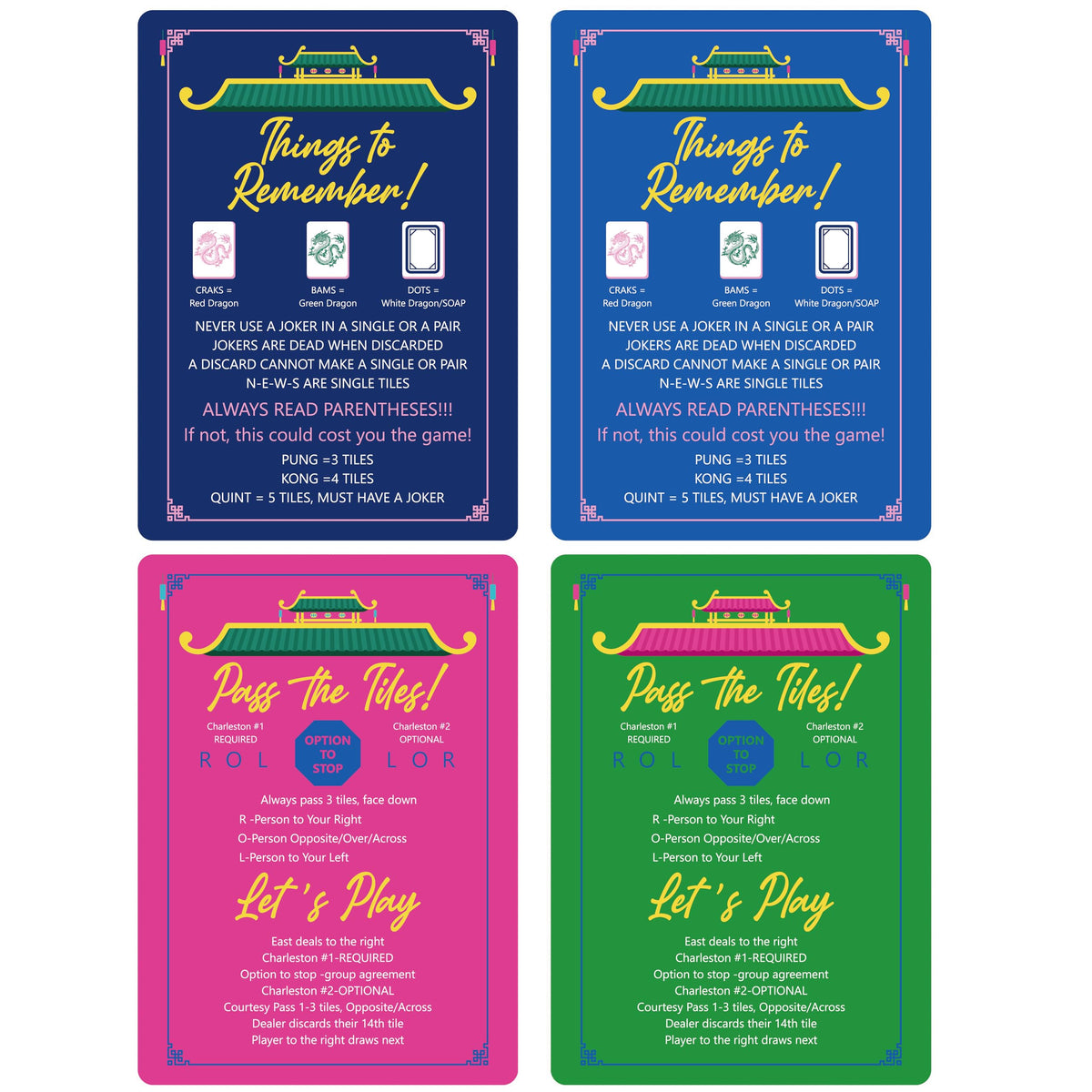 BrightRow Mahjong Shuffler 4-pack front view for quick, even tile mixing