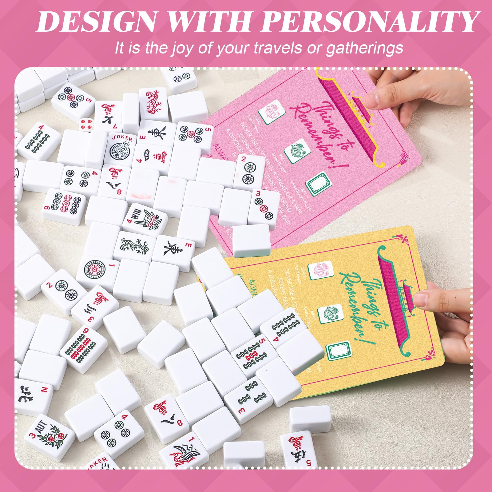 BrightRow mahjong shuffler pink pastel adds color while shuffling tiles.