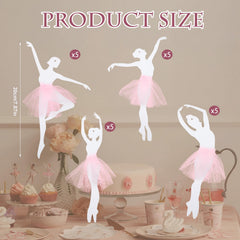 BrightRow pink ballet dancer banner ornaments for easy tree or wall decor