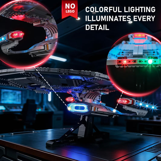 BRIKSMAX LED glow highlights Enterprise details for desk display.
