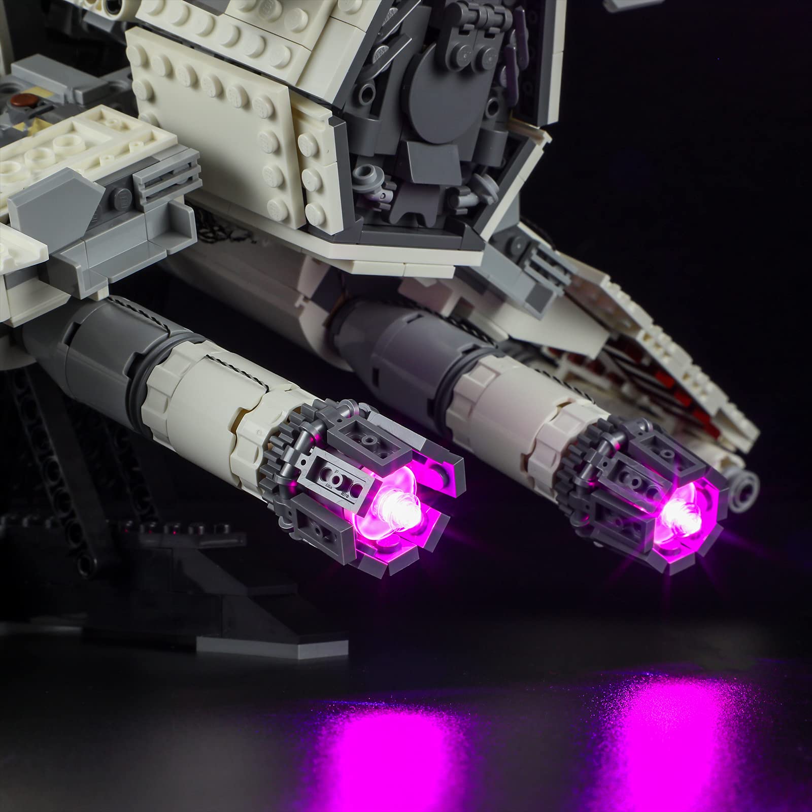 BRIKSMAX LED lighting kit for 75355 X-Wing cable-hidden design keeps lines clean.