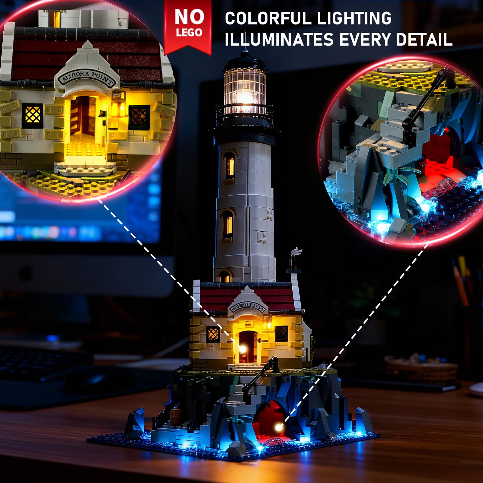 BRIKSMAX LED kit shows inside circuit with visible wiring for neat presentation.