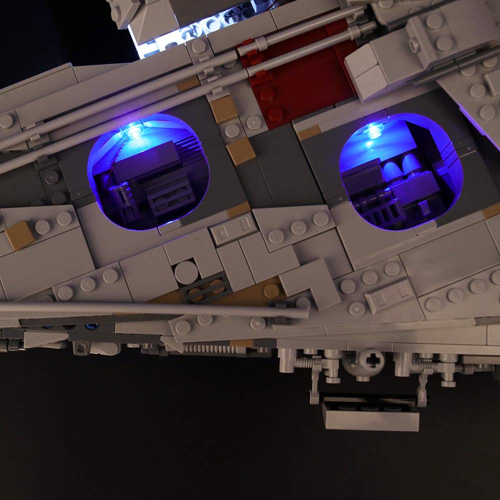 BRIKSMAX strip lights illuminate cockpit and engines for dramatic effect.