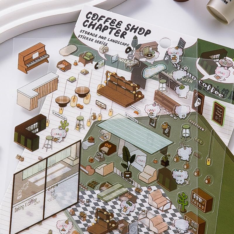 BRINTRUNG 4D house sticker bookstore scene 2 invites kids and adults to create.
