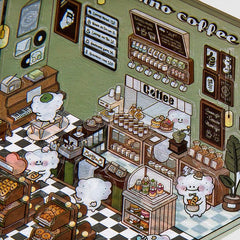 BRINTRUNG 4D house sticker coffee shop scene 1 ideal for imaginative setup.