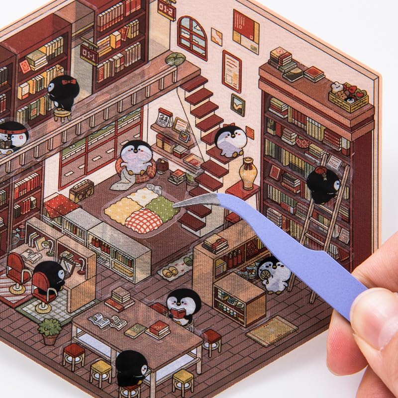 BRINTRUNG 4D house sticker coffee shop scene 2 supports family collaboration.