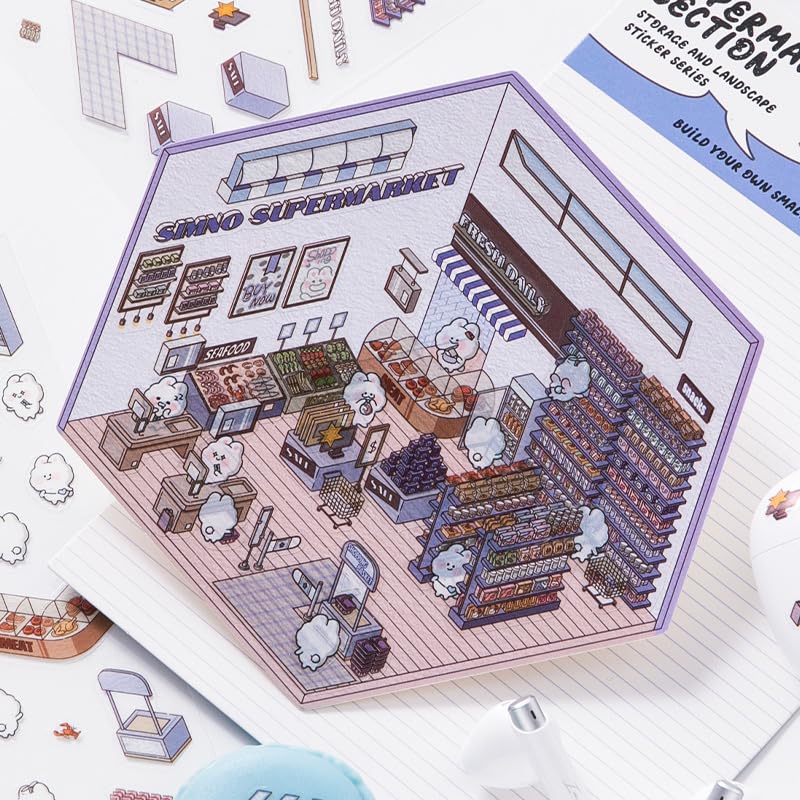 BRINTRUNG 4D house sticker living room scene 2 stimulates imaginative play.
