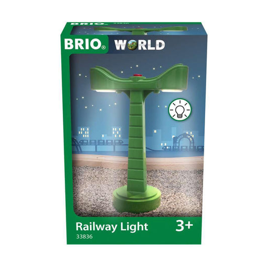 BRIO 33836 railway light front view adds warm glow to your layout.