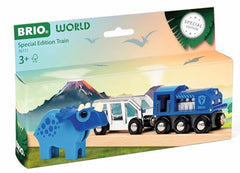 BRIO 36111 Special Edition Train with blue Triceratops character for storytelling.