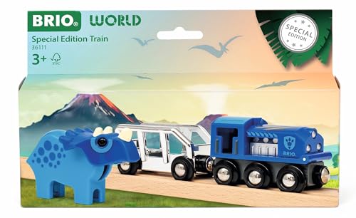 BRIO 36111 Special Edition Train in silver-blue design on rails.