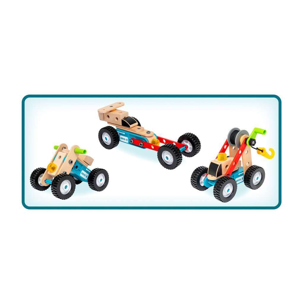 BRIO Builder beech wood parts provide durable tactile pieces.