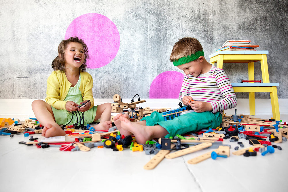 BRIO Builder spanner tool aids precise assembly during play.