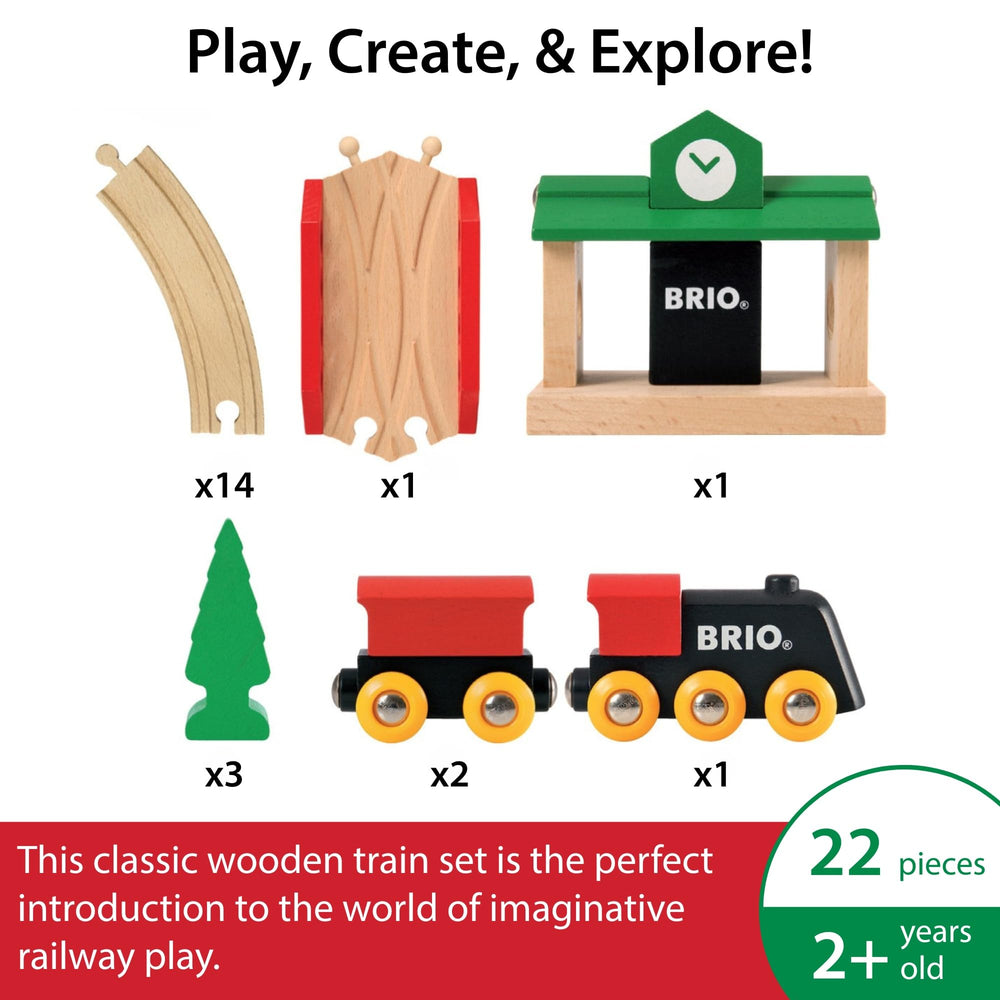 BRIO Classic Figure 8 set crossing bridge creates interactive construction play