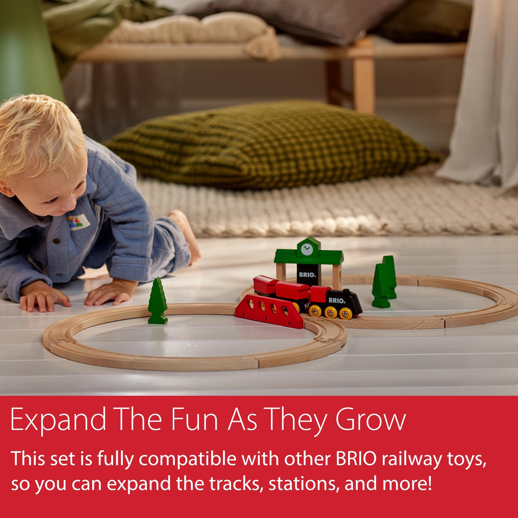 BRIO Classic Figure 8 set train station invites arranging stops and sequences