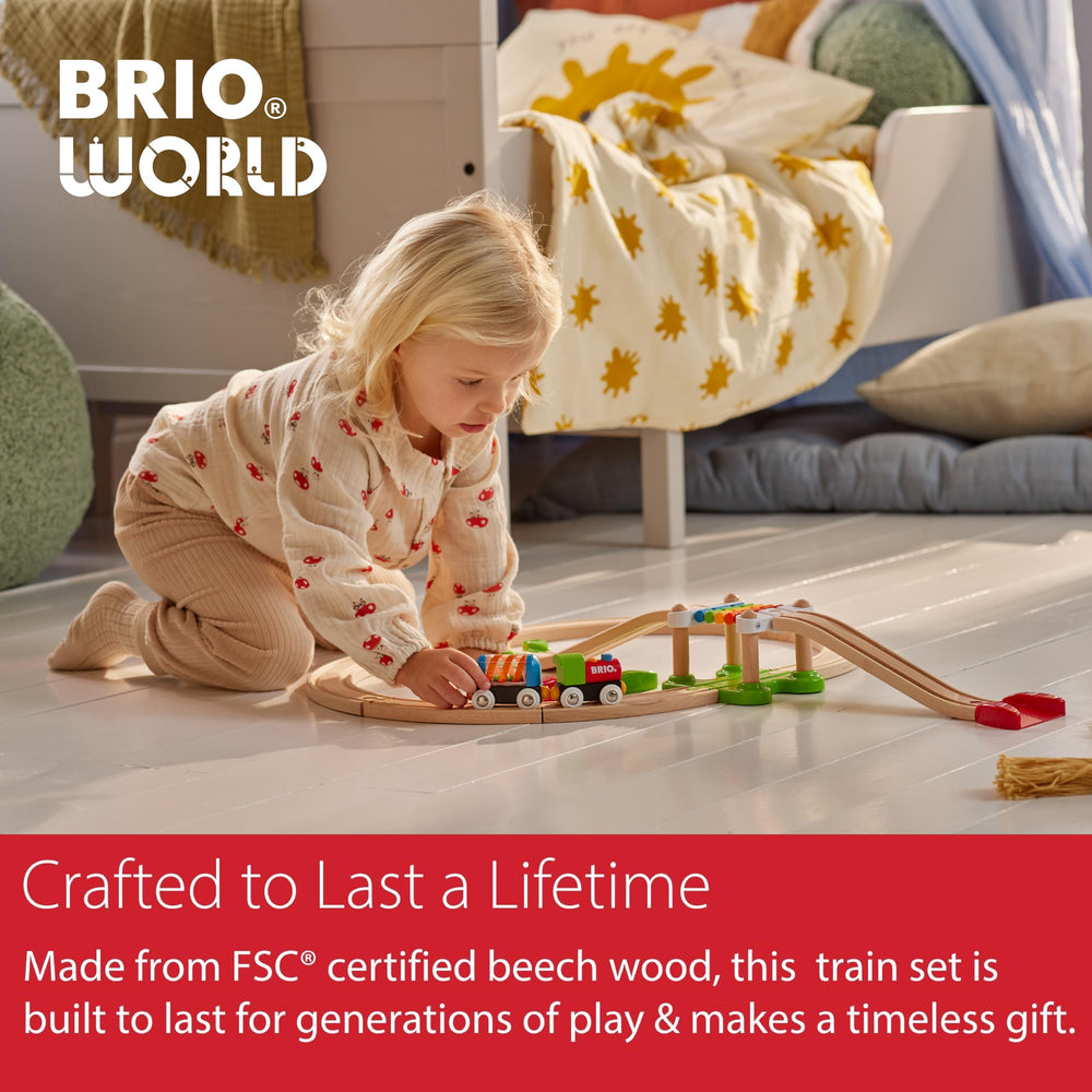 BRIO My First Railway Beginner Pack Montessori-inspired setup supports early STEM exploration.