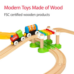 BRIO My First Railway Beginner Pack easy-clean surfaces simplify tidy-up routines.