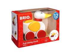 BRIO Pull Along Duck six coats non-toxic paint resists chipping.