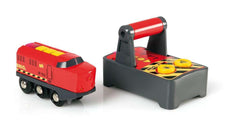 BRIO RC Train engine with lights and sounds activates realistic playtime.