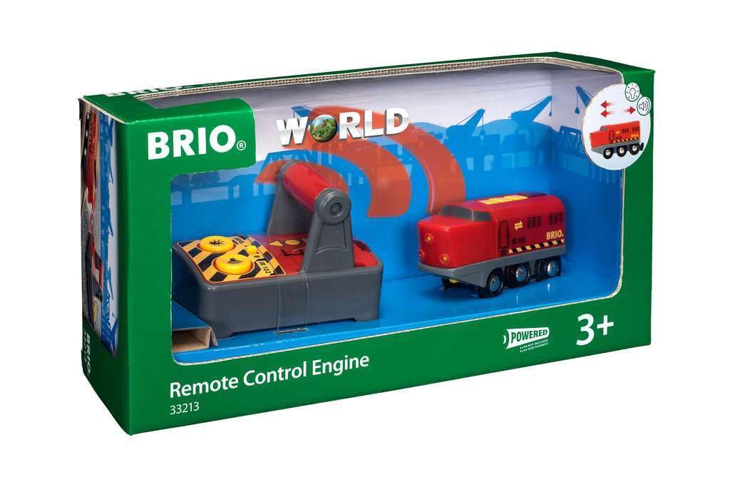 BRIO RC Train top buttons control speed and direction during setup.