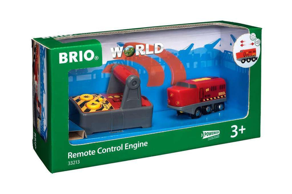 BRIO RC Train top buttons control speed and direction during setup.