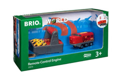 BRIO RC Train top buttons control speed and direction during setup.