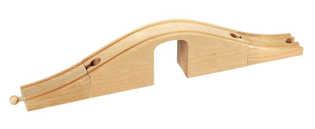 Brio Viaduct Bridge three-piece assembly elevates tracks for play.