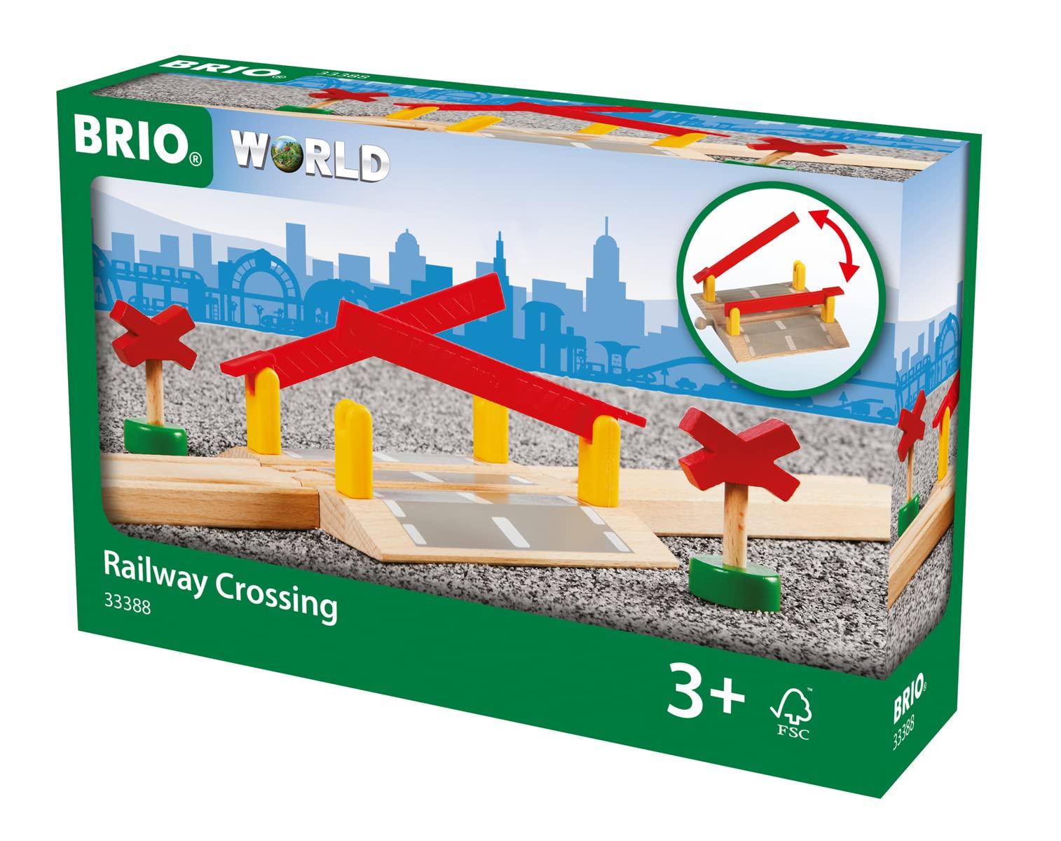 BRIO World railway crossing barrier for immersive crossing play