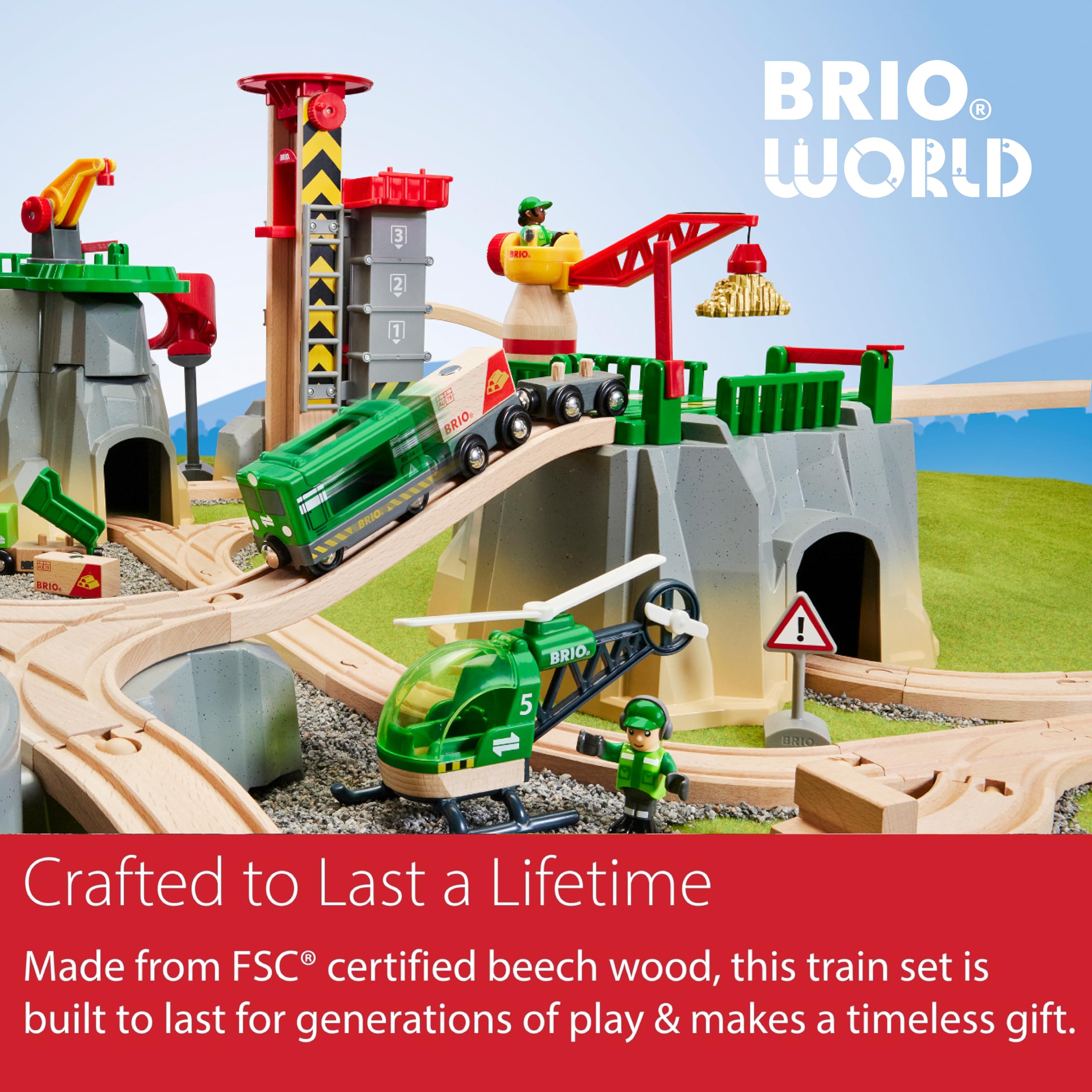 BRIO World Cargo Mountain Set ages 3+ – safe, engaging play for families.