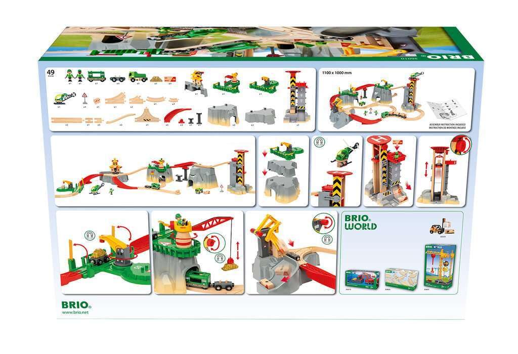 BRIO World Cargo Mountain Set tracks – compatibility with BRIO systems for easy expansion.