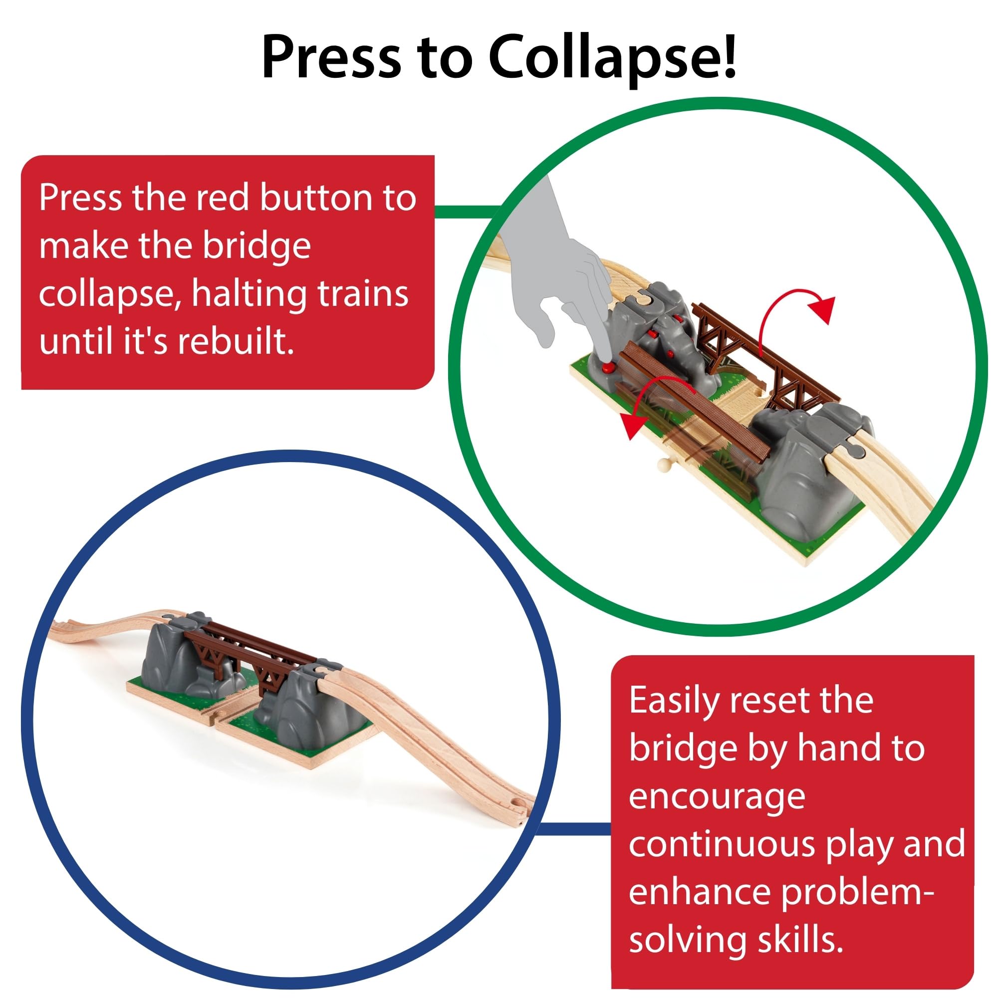 BRIO World Collapsing Bridge in a play scene, sparking imaginative storytelling.