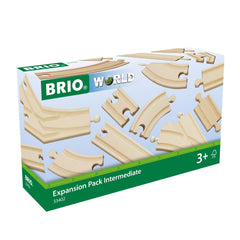 BRIO World Intermediate expansion straight track enables flexible layout options for growing railways.