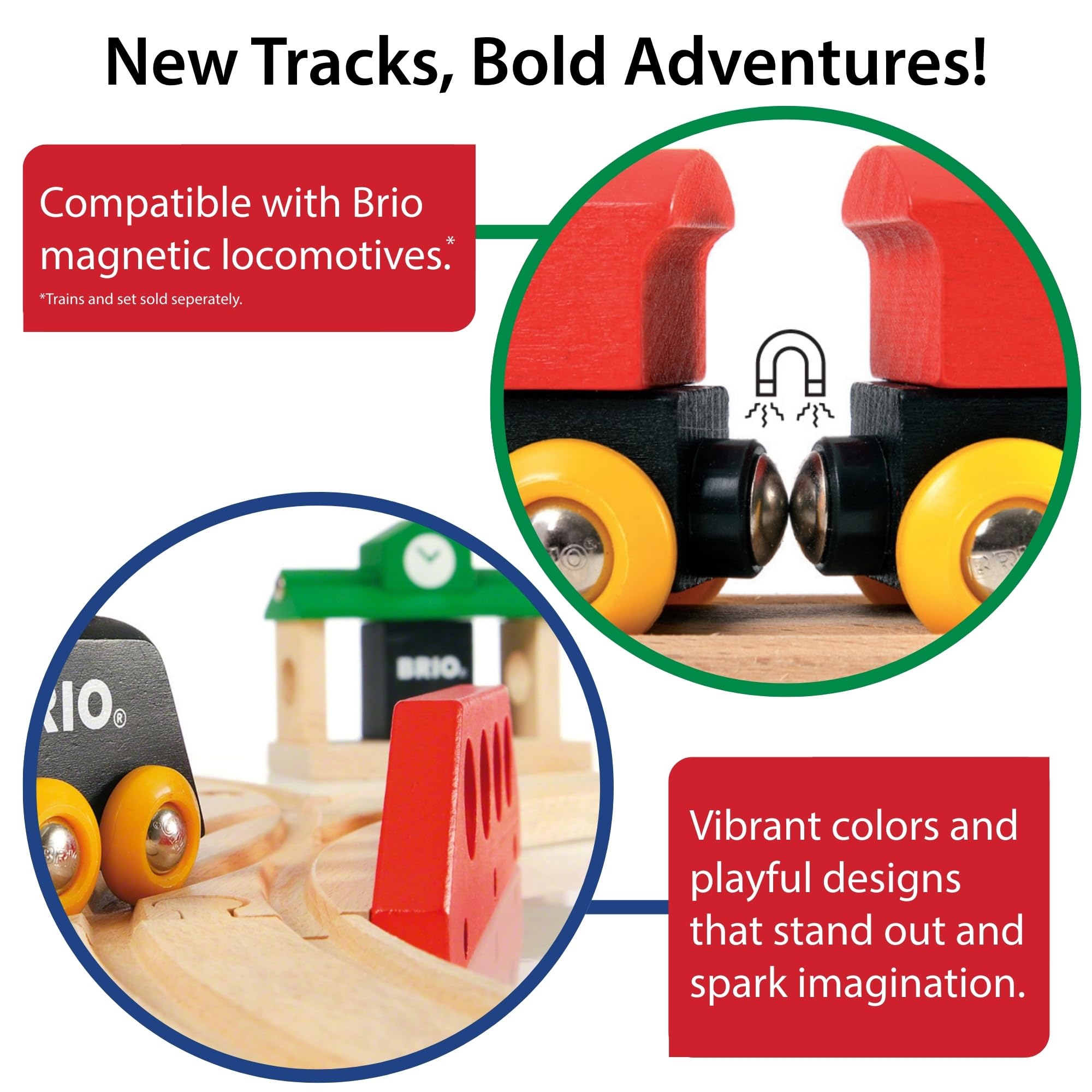 BRIO World Intermediate expansion switch helps reroute trains with ease.