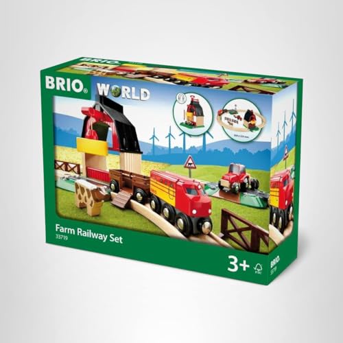 BRIO World Farm Railway Set fence panels creating defined farm boundaries