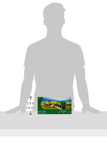 BRIO World Farm Train Set cow car transports livestock for story-driven play
