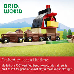 BRIO World Farm Train Set wooden-track compatibility expands play options