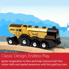 BRIO Mighty Golden Action Locomotive interactive play boosts imaginative storytelling and STEM skills