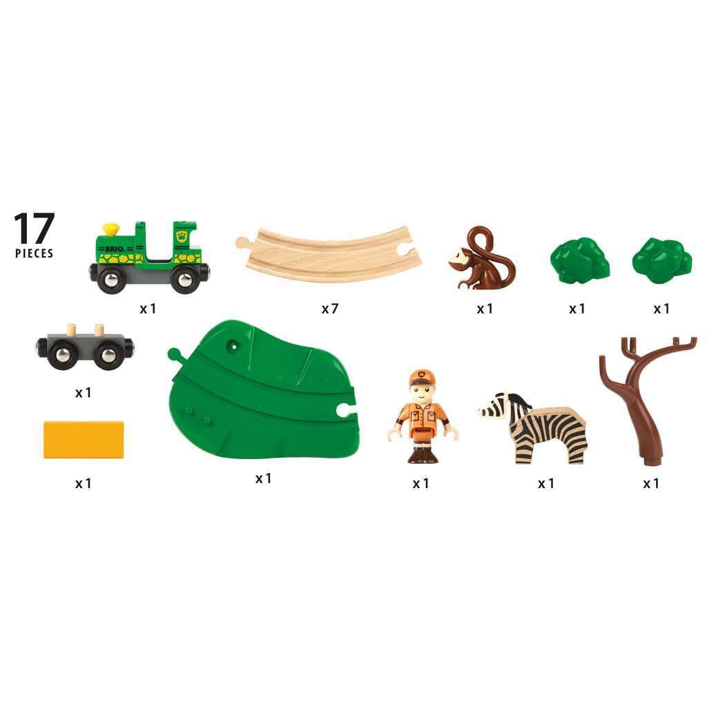 BRIO World Safari trees adding natural scenery to woodland adventures.