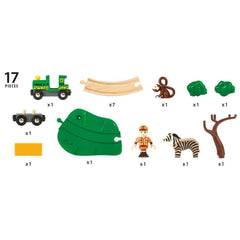 BRIO World Safari trees adding natural scenery to woodland adventures.