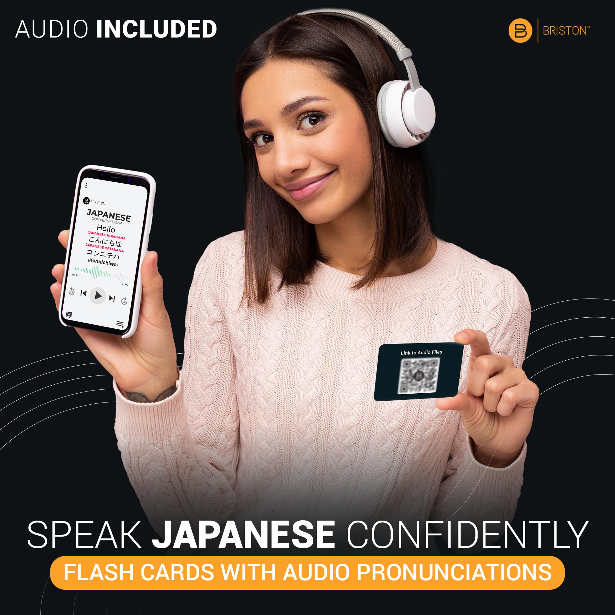 Briston Japanese flash cards Hiragana and Katakana layout for beginners
